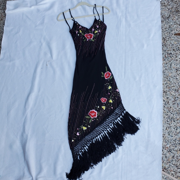 NWOT Cache embroidered beaded floral dress 2 - Picture 8 of 12